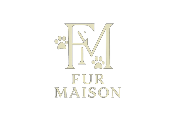 Cream colored Fur Maison monogram logo