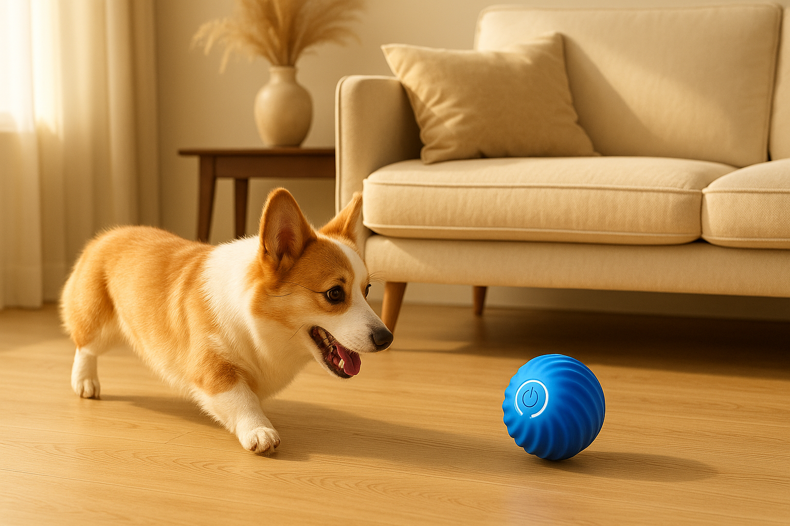 Dog Playing Indoors